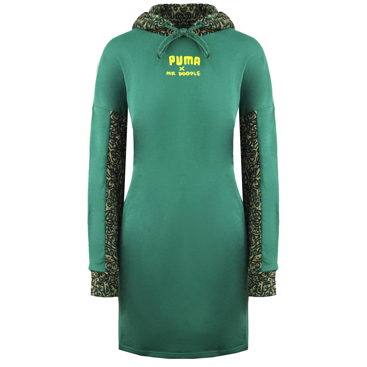 Puma x Mr. Doodle Womens Green Hooded Jumper Dress