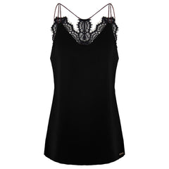 Armani Exchange Trimmed Silk Womens Black Top