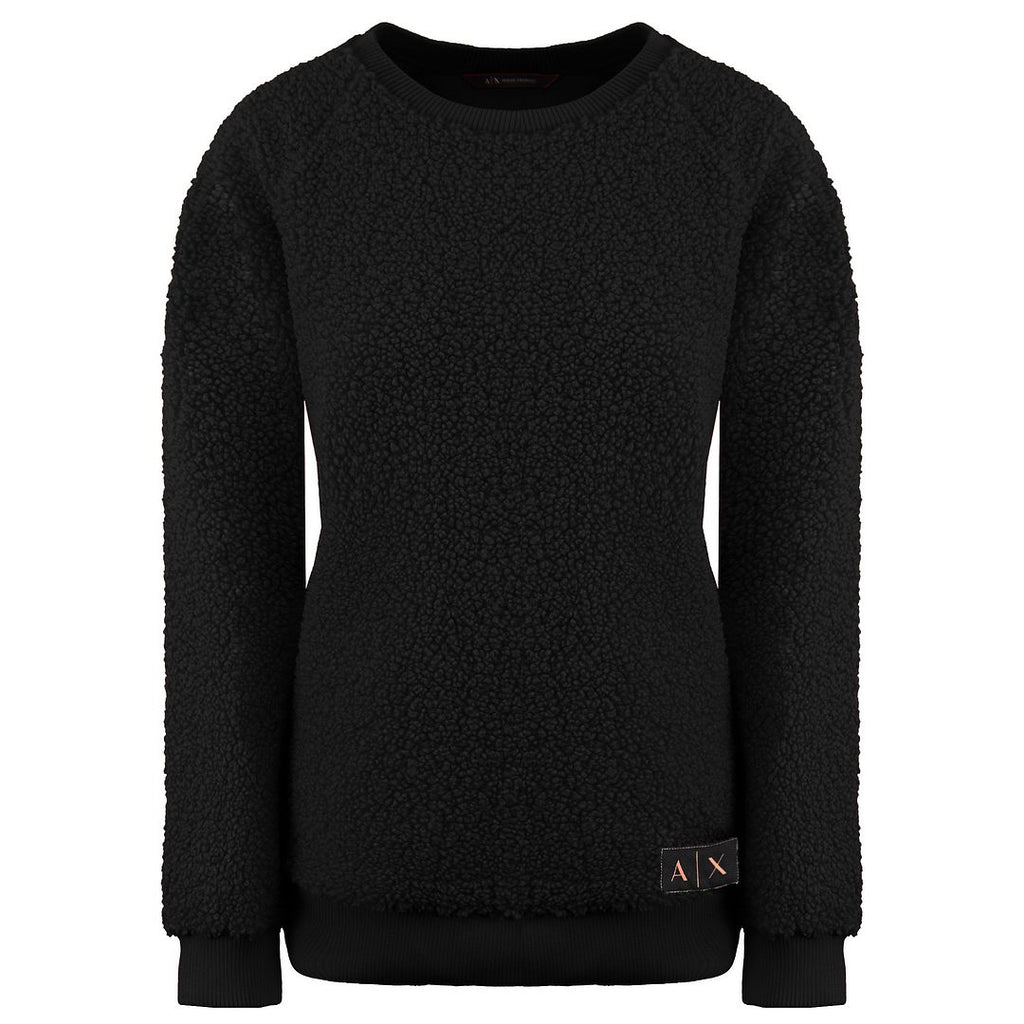 Armani Exchange Fluffy Womens Black Sweater