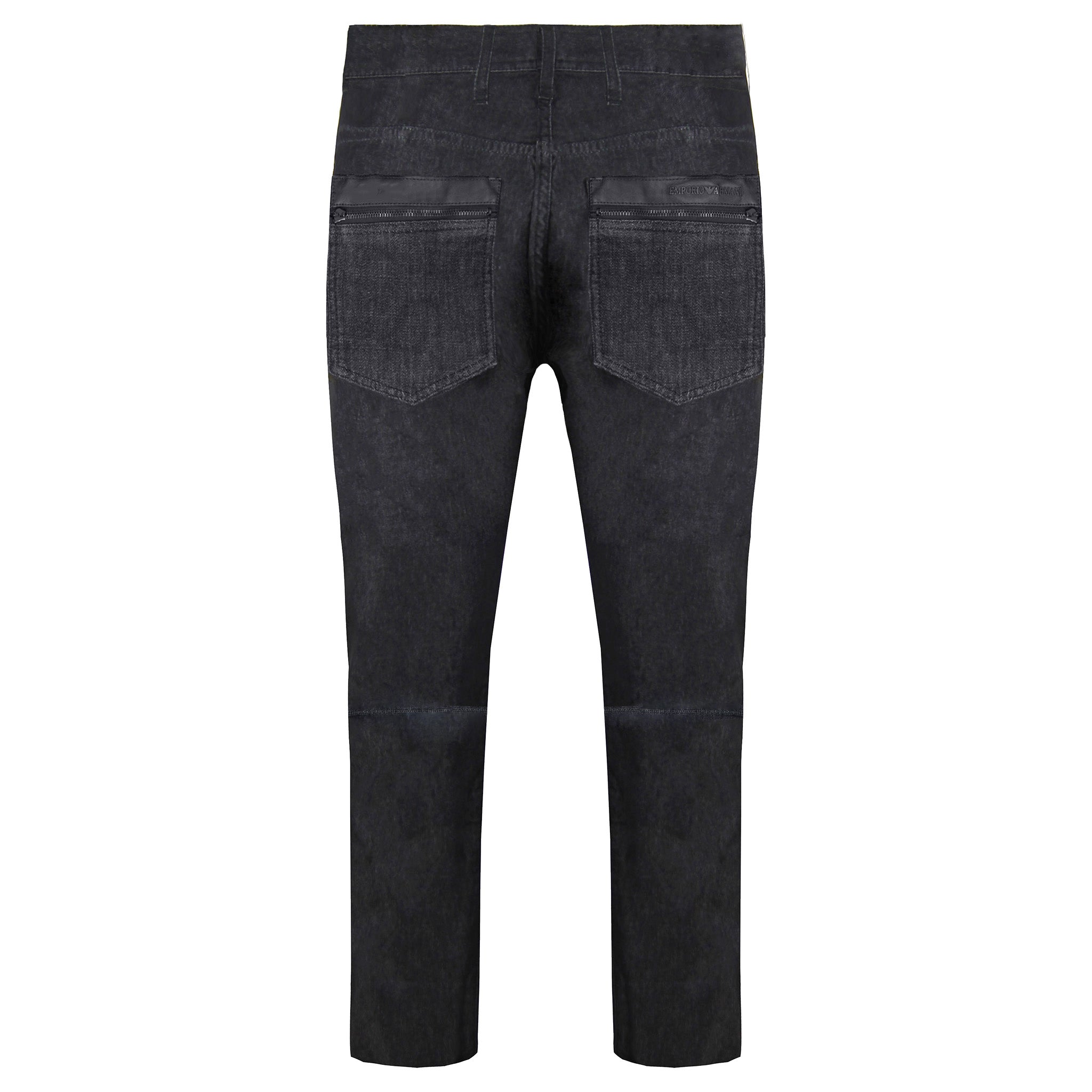 Emporio Armani Mens Washed Black Jeans