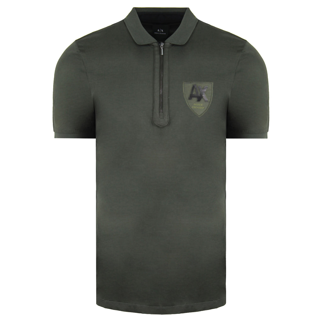 Armani Exchange Mens Green Cotton Polo Shirt