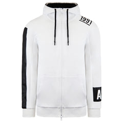 Armani Exchange Mens White Zip Up Hoodie