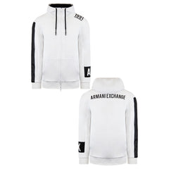 Armani Exchange Mens White Zip Up Hoodie