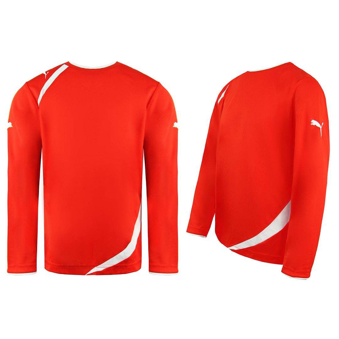 Puma United Crew Neck Red White Juniors Football Shirt