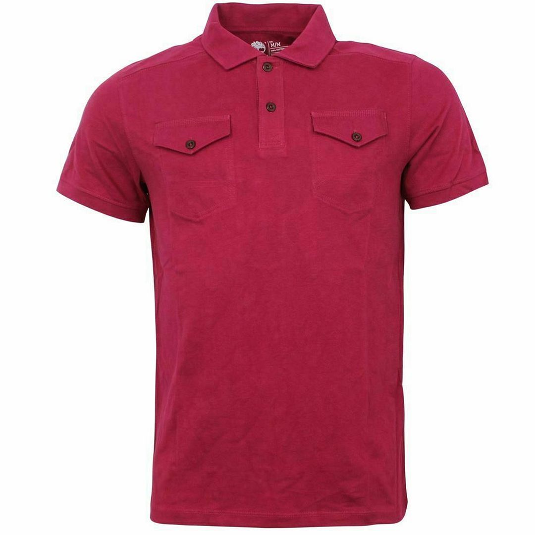 Timberland Slim Fit Short Sleeve Collared Pink Mens Polo Shirt 7038J 637