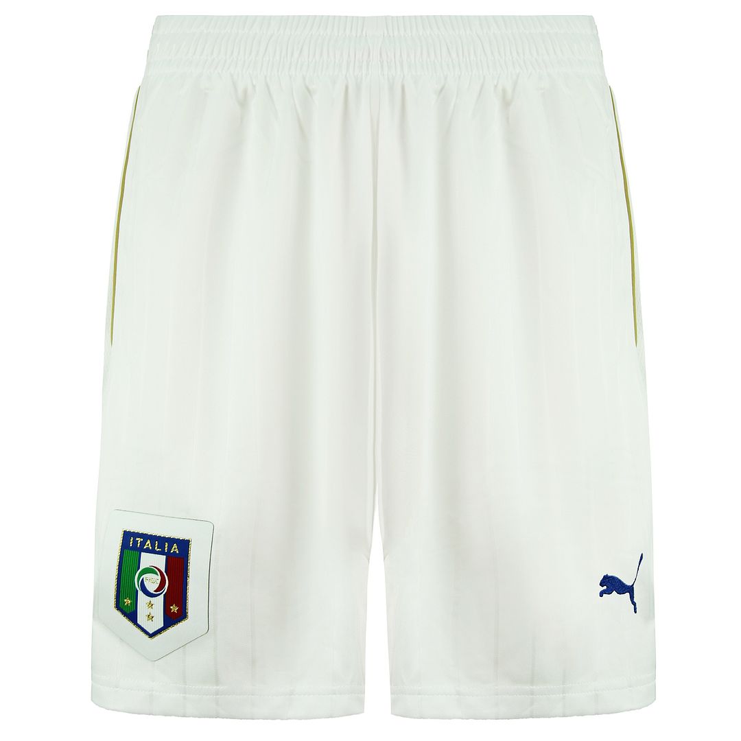 Puma Italy Mens White Football Home Shorts