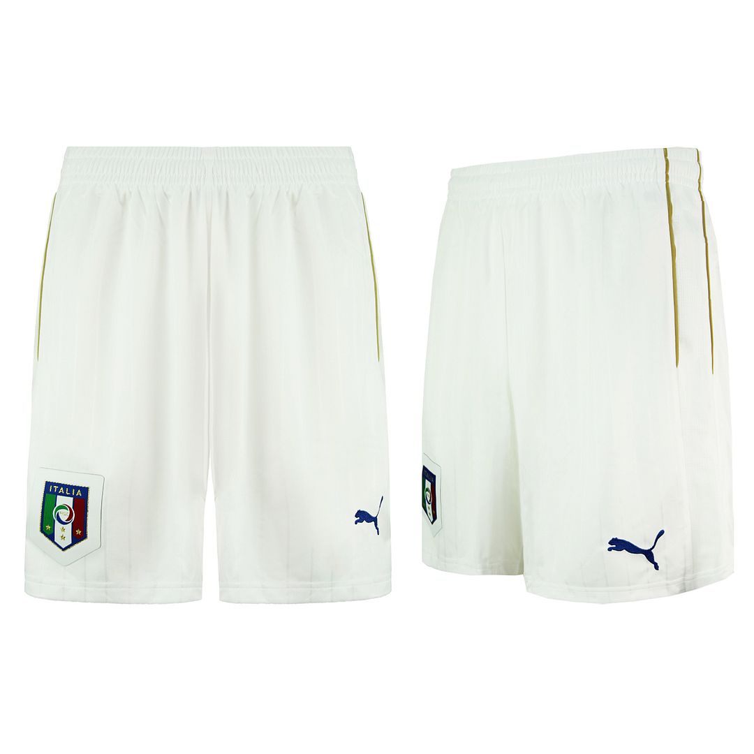 Puma Italy Mens White Football Home Shorts