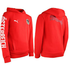 Puma Austria Osterreich Football Hoodie Red Junior Sweatshirt Pullover 750562 01