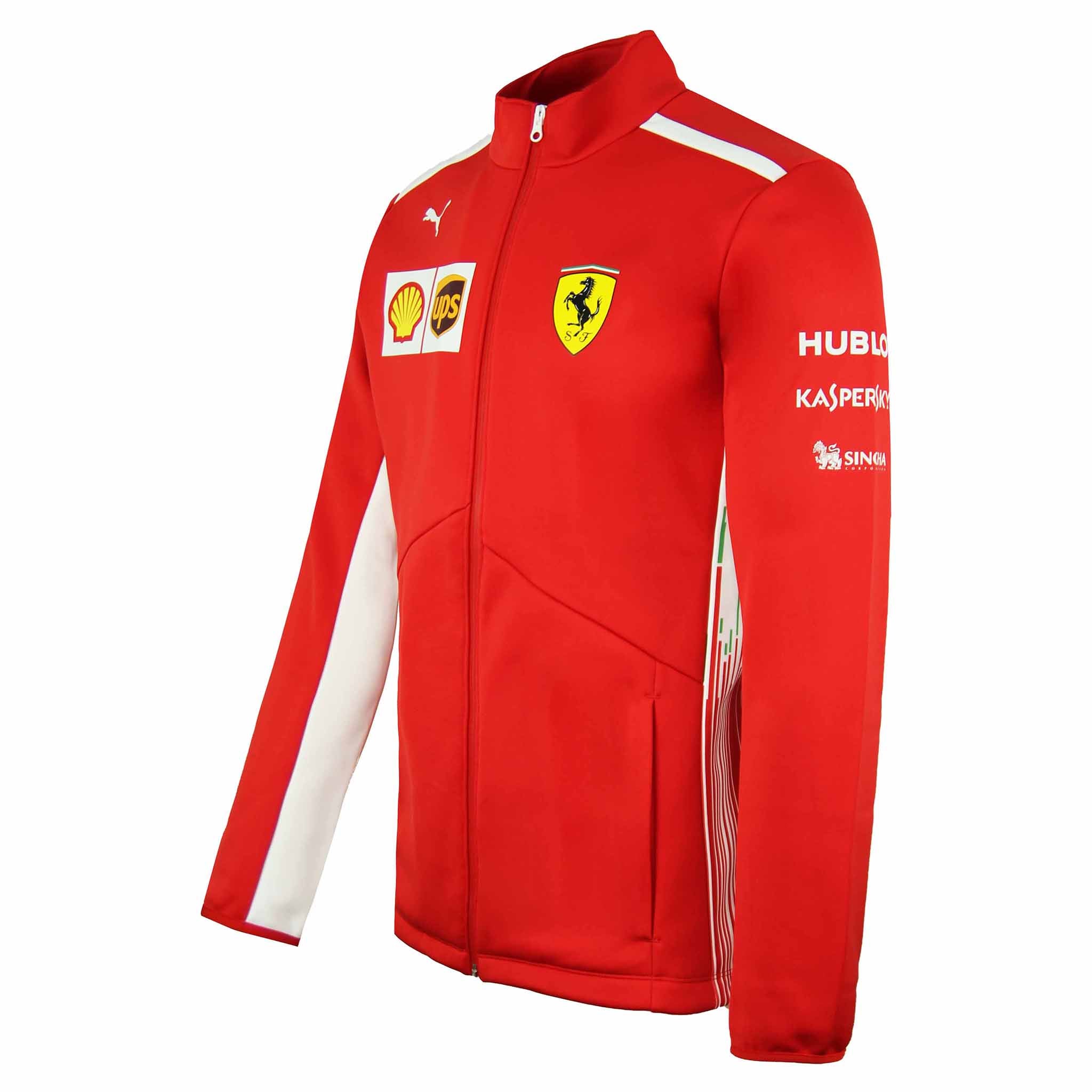 Puma Scuderia Ferrari Team Long Sleeve Zip Up Red Mens Softshell Jacket 762366 01