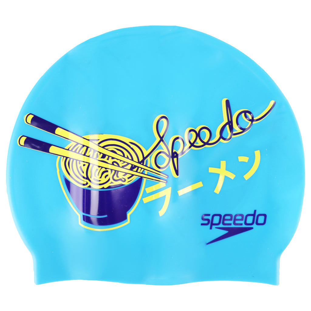 Speedo Printed Blue Yellow Junior Silicone Swim Cap