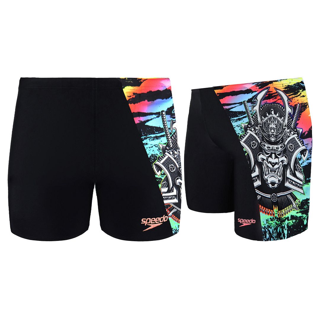 Speedo NeonSamurai Digital Kids Black Swimming Trunks