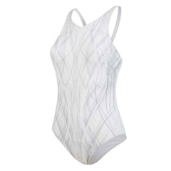 Speedo All Over Print Opalglow Womens White Swimsuit