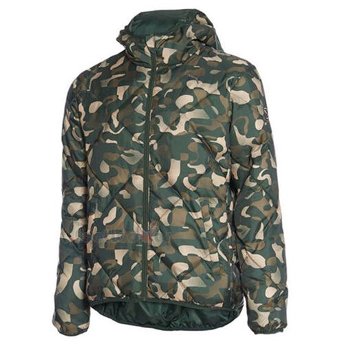 Puma Fun Hooded Padded Winter Zip Up Thermal Jacket Green Camo 830124 26 A56B