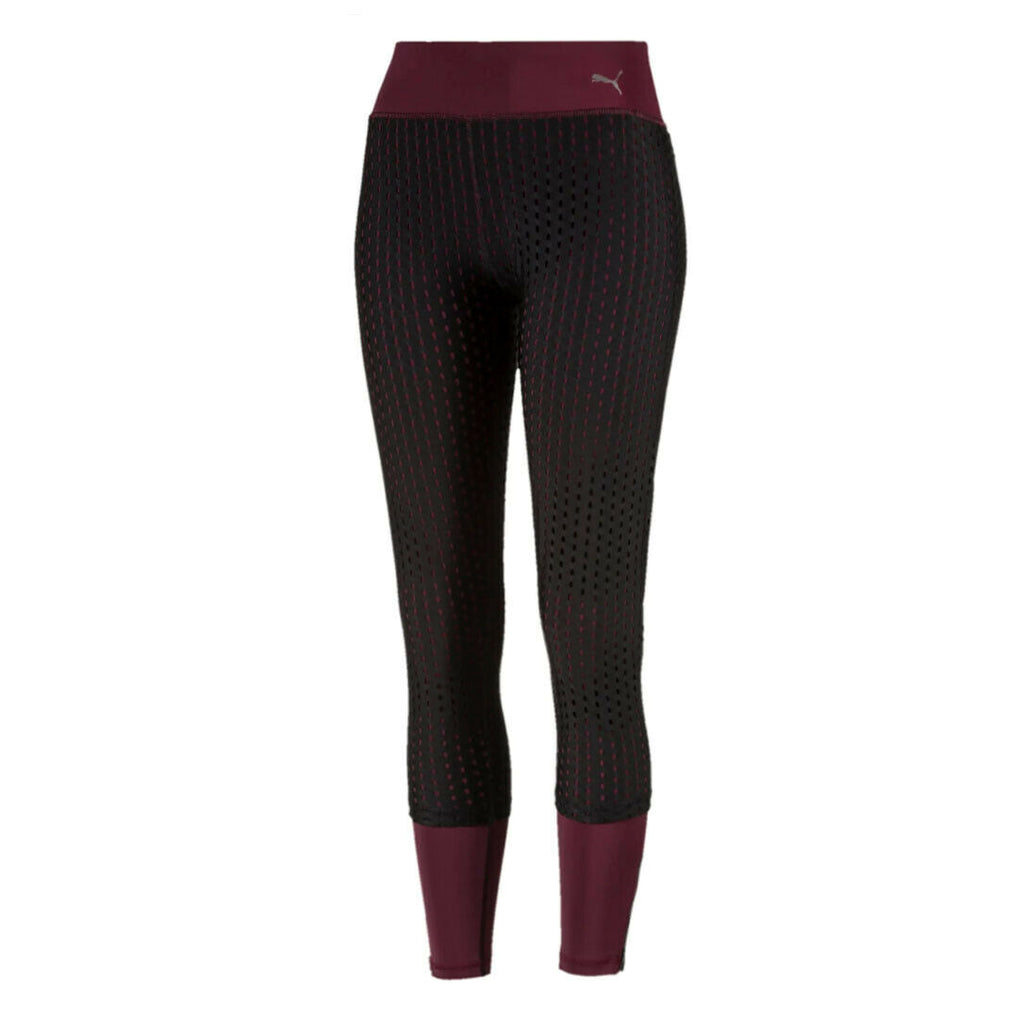 Puma Luxe Mesh Womens Burgundy Fitness Leggings