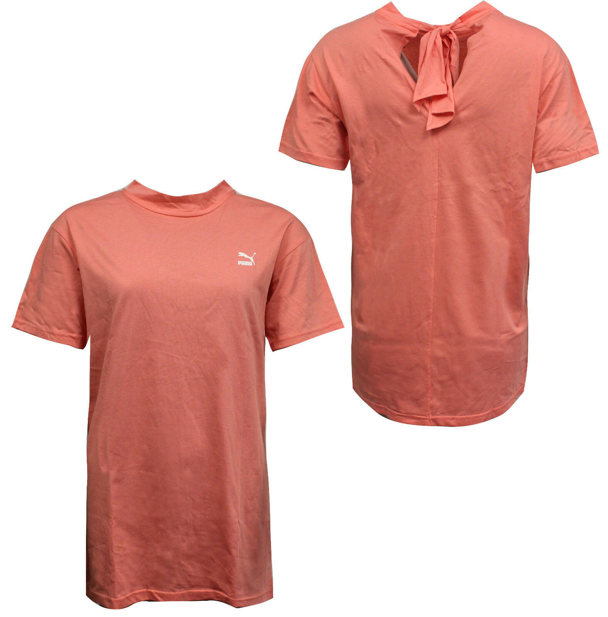 Puma Bow Elongated Womens Pink T-Shirt