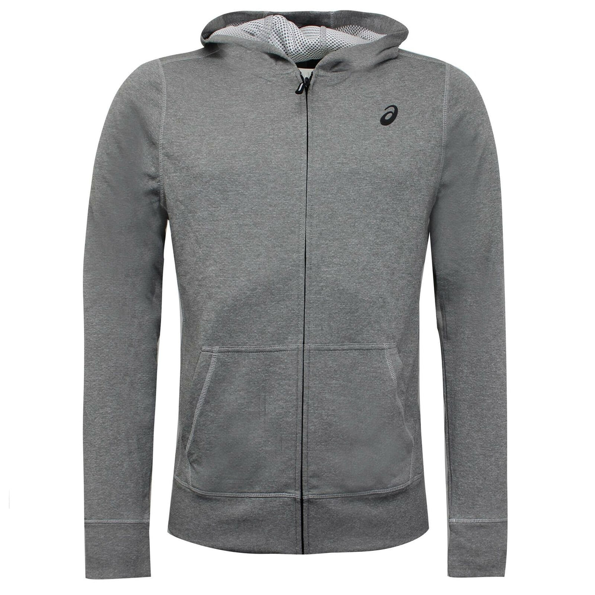 Asics Tech Zip Up Hoodie Grey Jumper - Mens