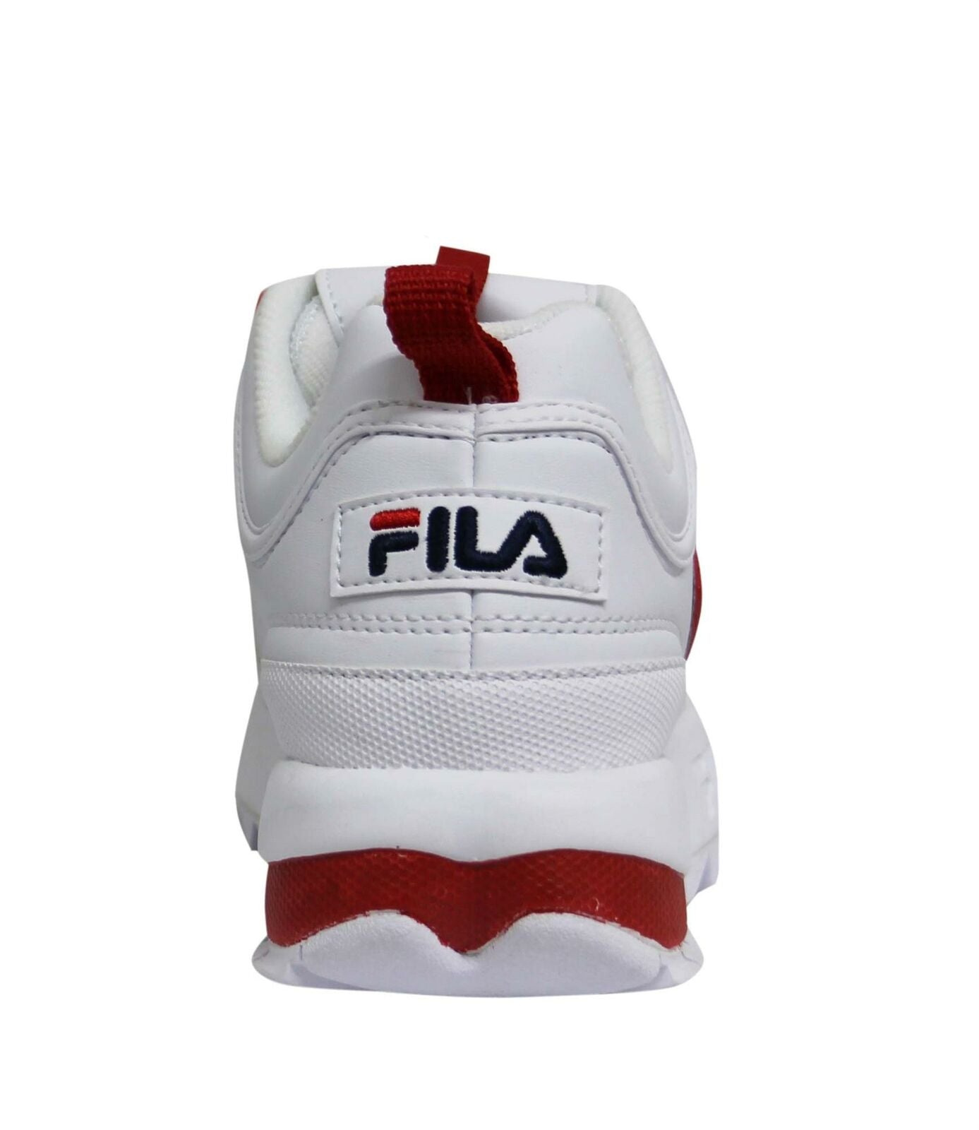 Fila Disruptor CB Low Womens Trainers White Red Lace Up Casual Shoes 1010604 02A