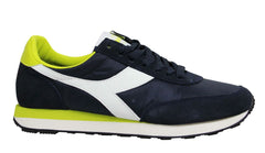 Diadora Heritage Koala Blue Leather Low Lace Up Mens Running Trainers 60065