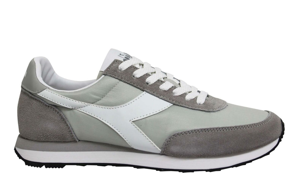 Diadora Heritage Koala Grey Leather Low Lace Up Mens Running Trainers C7576