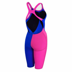 Speedo LZR 2 Racer Elite Blue/Pink Openback Kneeskin Womens Swimsuit