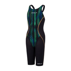 Speedo Fastskin Racer X Openback Kneeskin Black/Blue Kids Swimwear 8 10627D889