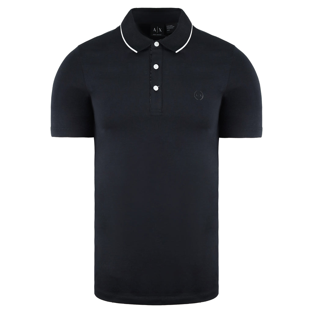 Armani Exchange Mens Black Polo Shirt