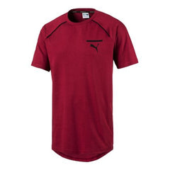 Puma Evolution Core Mens Burgundy T-Shirt