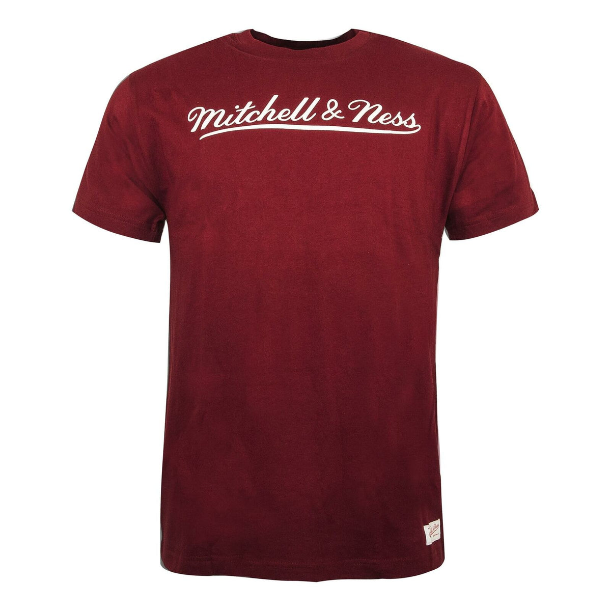 Mitchell & Ness Script Logo Mens Burgundy T-Shirt