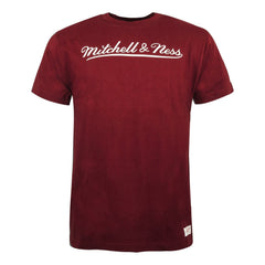 Mitchell & Ness Script Logo Mens Burgundy T-Shirt