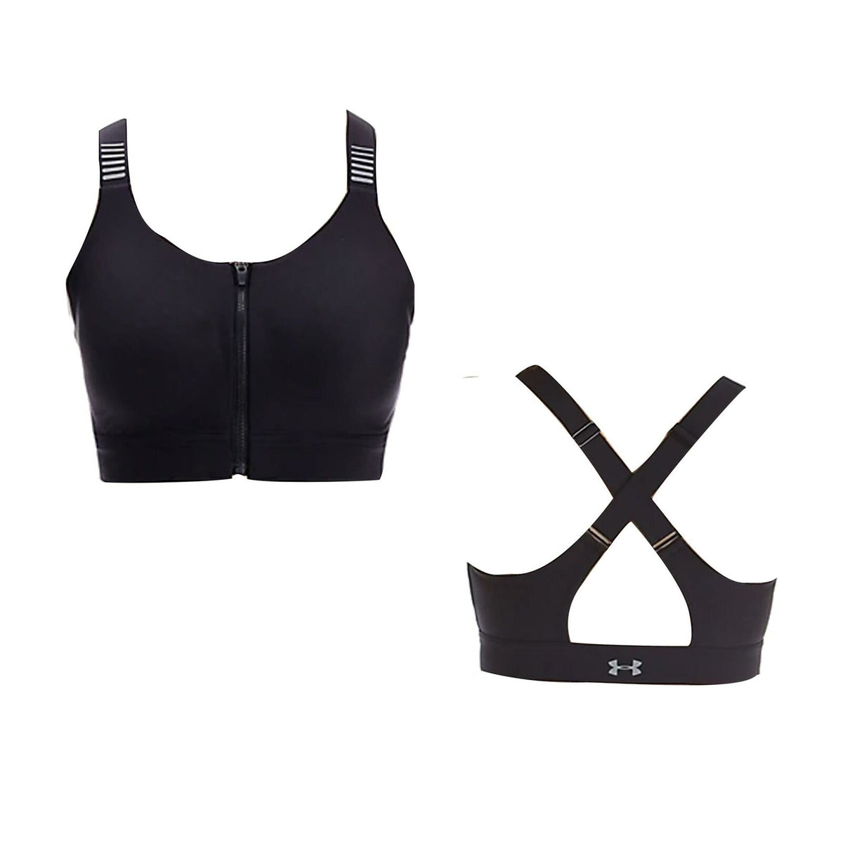 Under Armour Sports Bra High Impact Zip Front Reflective Womens