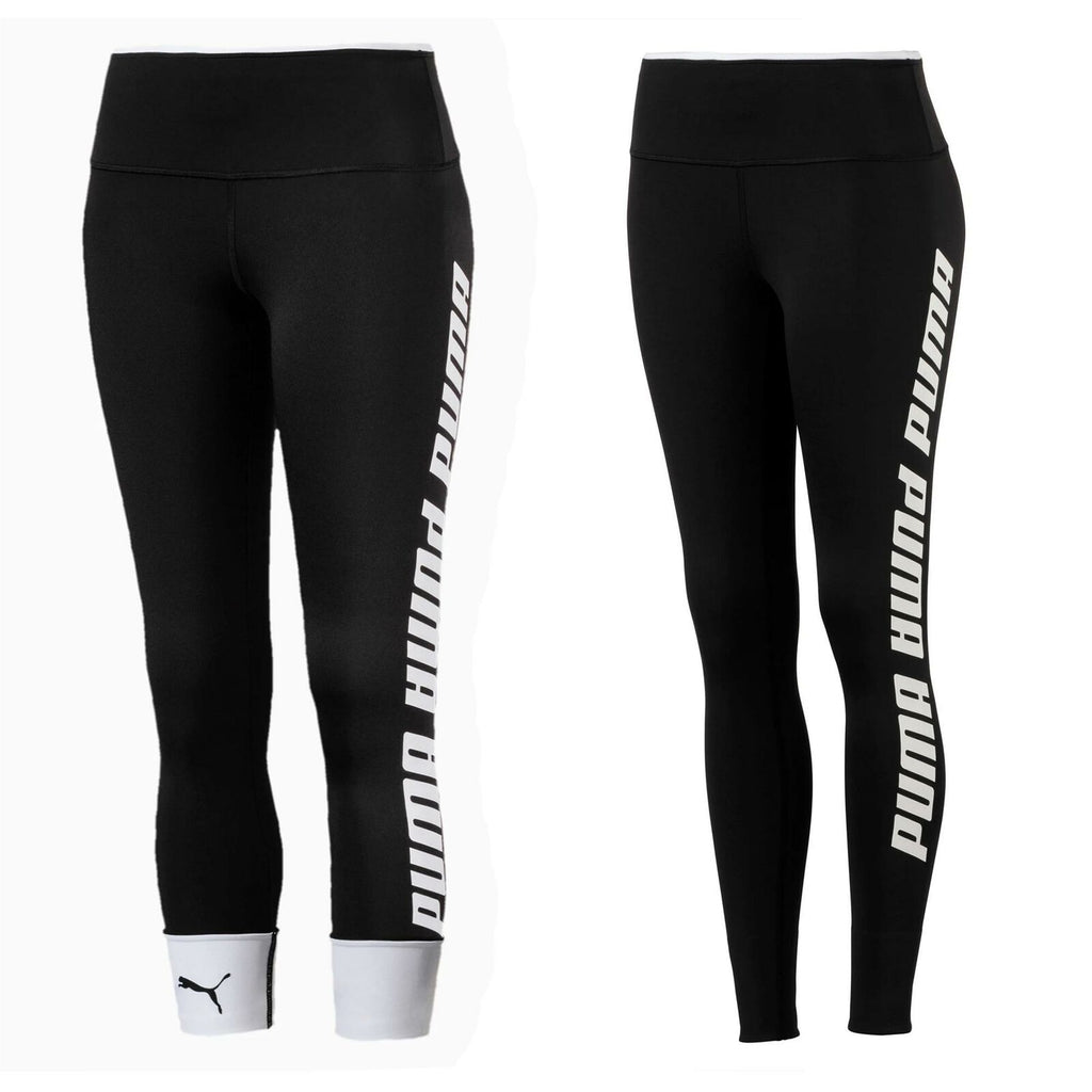 Puma Modern Sports Fold Up Leggings Casual Lounge Running Tight Black 854243 01