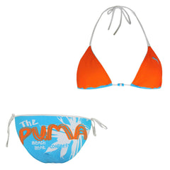 Puma Womens Triangle Bikini Reversible Top Graphic Swimwear 548374 02