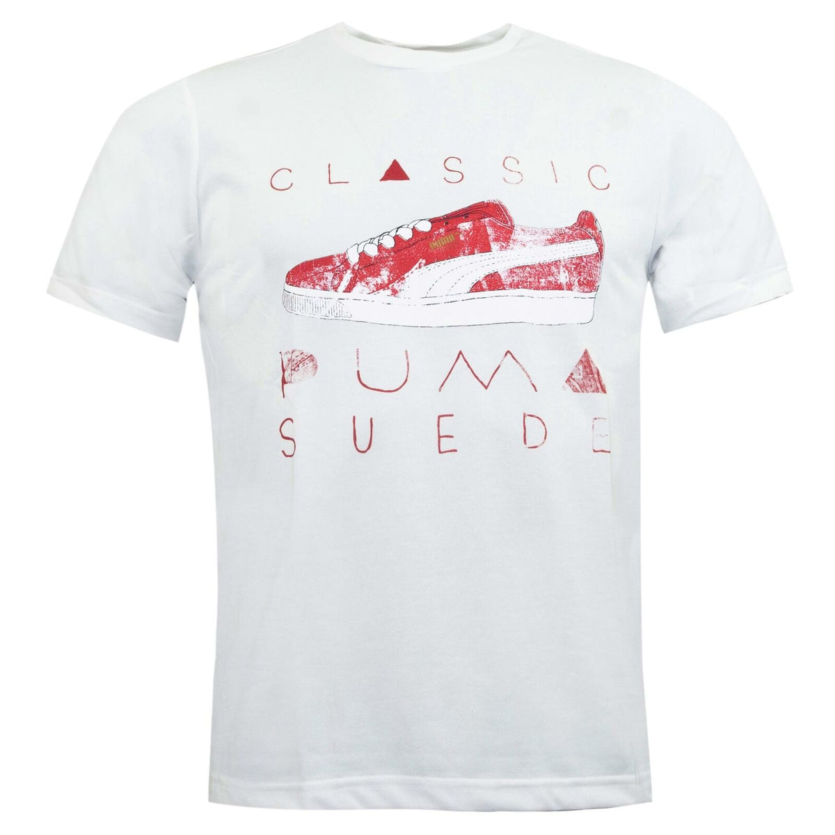 Puma Suede Mens White/Red T-Shirt