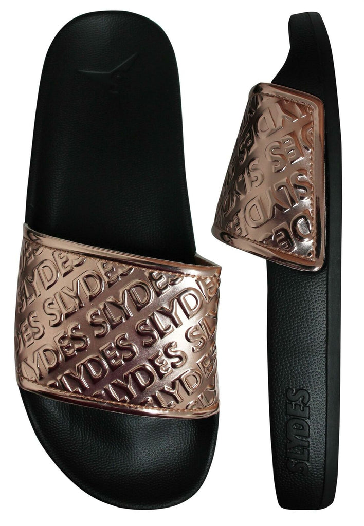 Sky Black Rose Gold Sliders