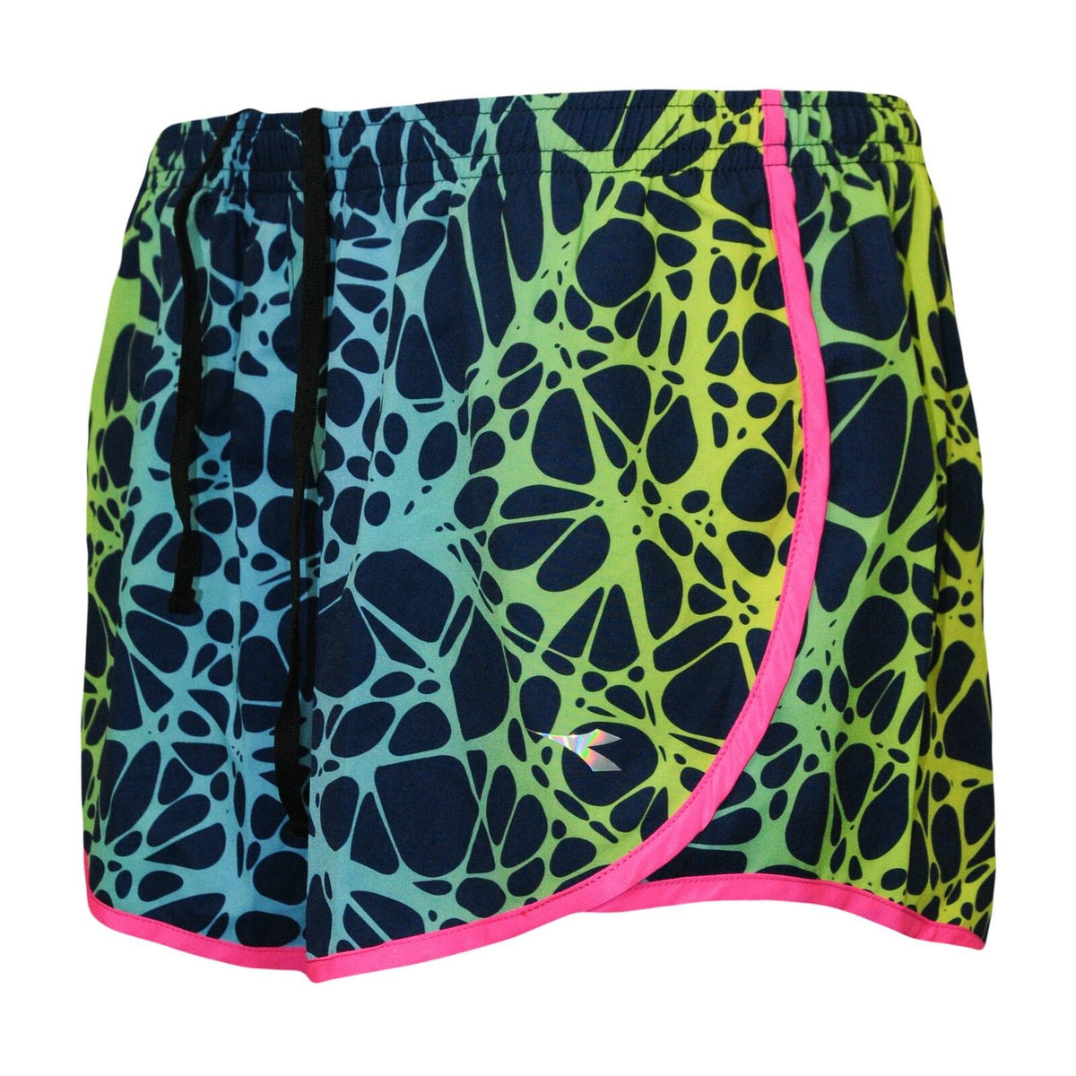 Diadora Running Womens Black/Green Shorts