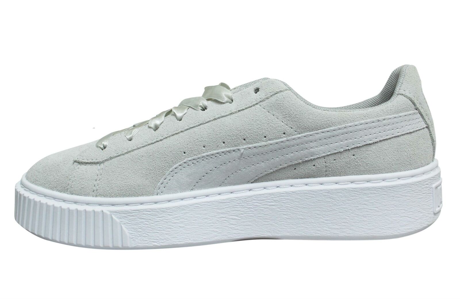 Puma Platform Galaxy Grey Suede Low Lace Up Trainers - Womens