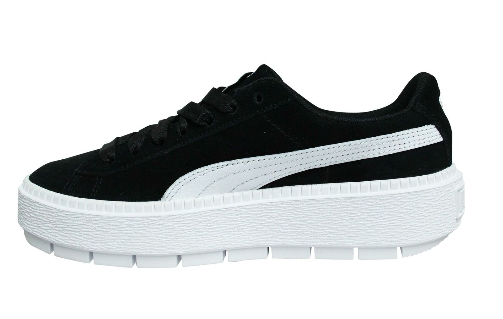 Puma Suede Platform Trace MU Black Low Lace Up Womens Trainers 367980 01