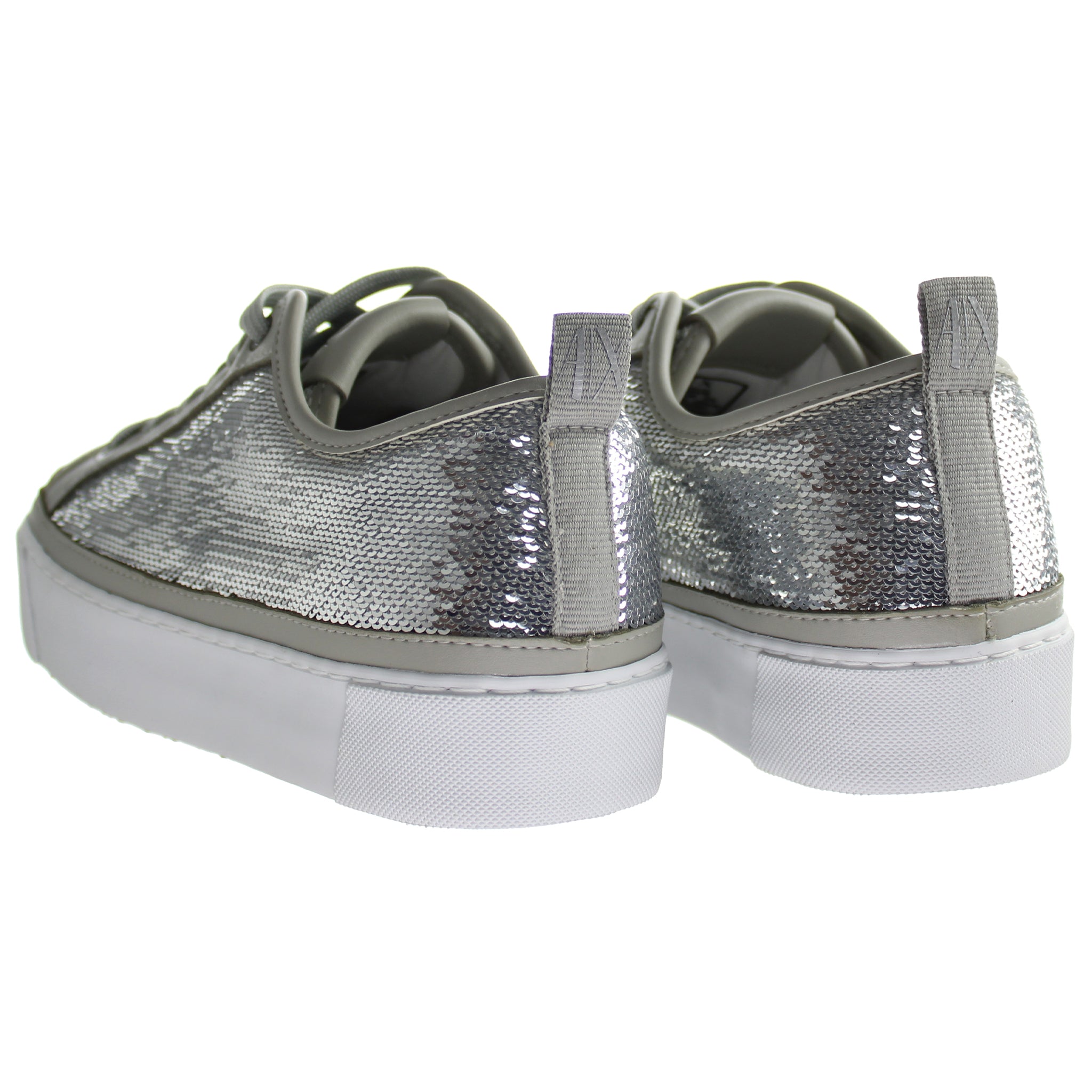 Armani Exchange Antarctica Sequin Womens Silver Trainers