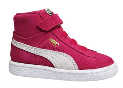 Puma Suede Classic Mid V Kids Hook & Loop Girls Toddlers Trainers 356627 02