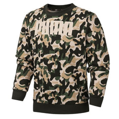 Puma Rebel Camo Crew Sweatshirt Graphic Logo Jumper Khaki 582776 80