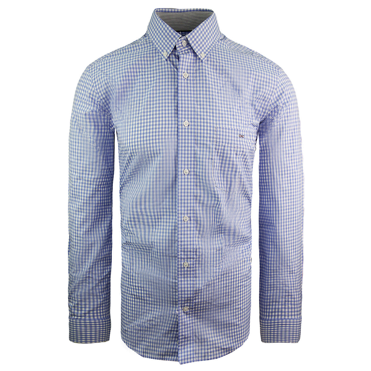 Eden Park Paris Vichy Mens Blue Oxford Shirt