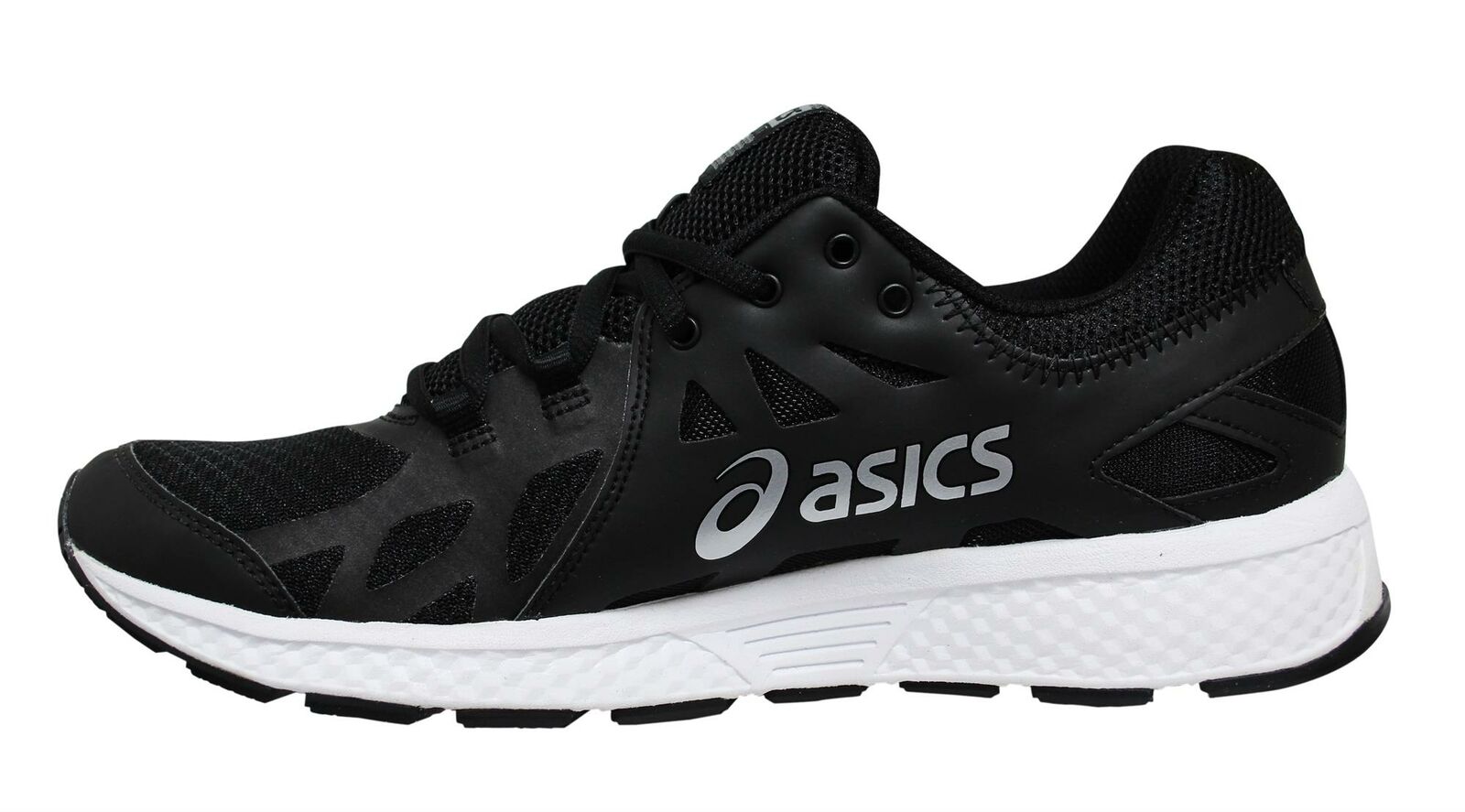 Asics Gel-Defiant Black Silver Low Lace Up Running Trainers - Mens