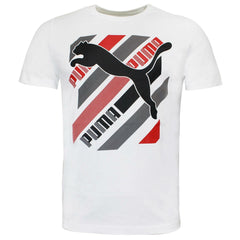 Puma Cat Brand Mens White T-Shirt