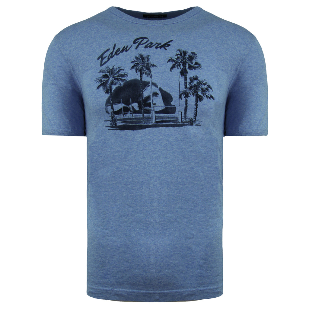 Eden Park Paris Beach Logo Mens Blue T-Shirt