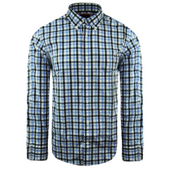 Eden Park Paris Regular Checkered Mens Blue Oxford Shirt