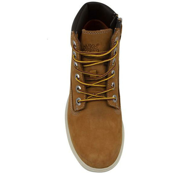 Timberland Groveton Wheat Nubuck Leather Lace Up Side Zip Juniors Boots A161I