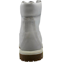 Timberland 6 Inch Premium Light Grey Nubuck Leather Lace Up Womens Boots A196R