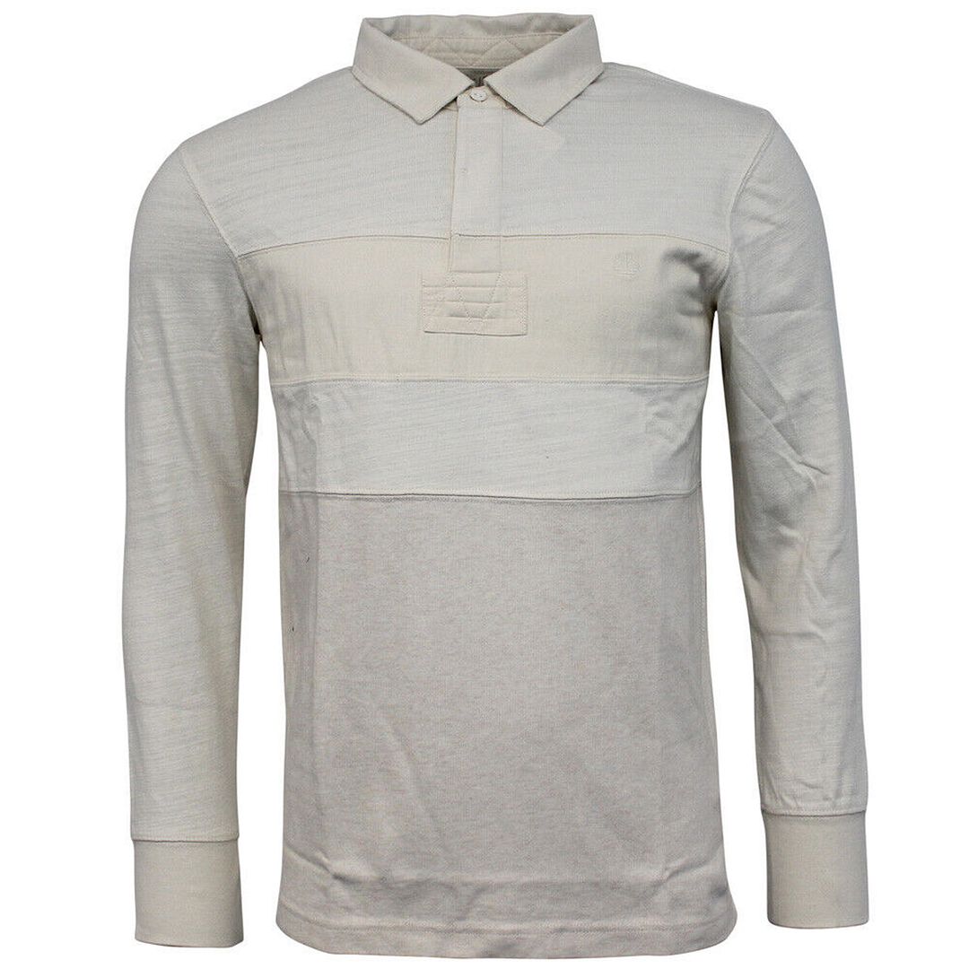 Timberland Long Sleeve Collared Beige Mens Palmer River Polo Shirt