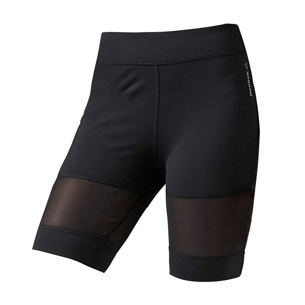 Reebok Bike Shorts Mesh Panel Cycling Tight Black - Womens