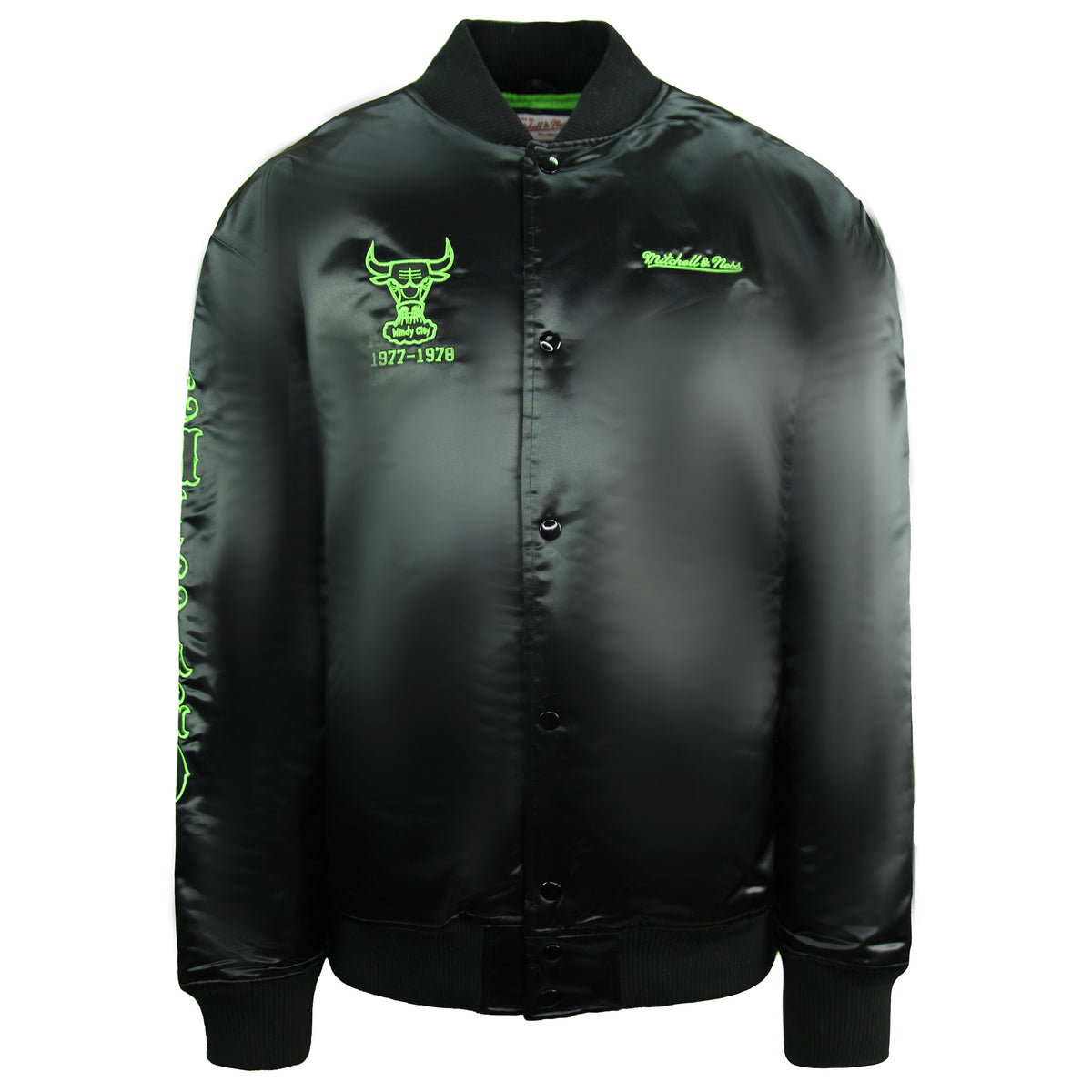 Mitchell & Ness NBA Chicago Bulls Windy City Sating Bomber Jacket BA54AW CBU K BSG